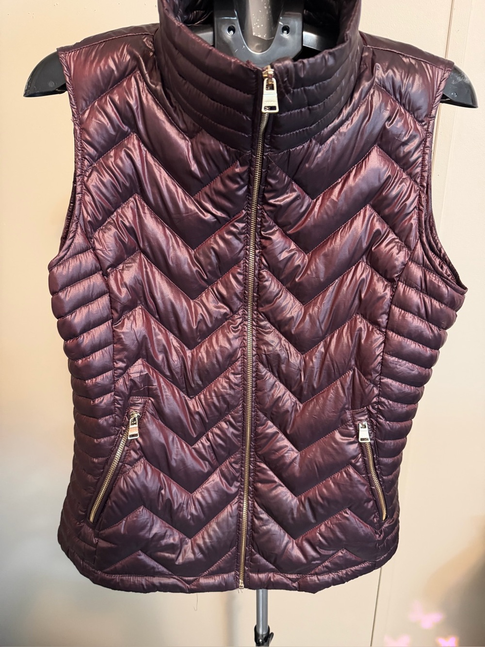 Calvin Klein Performance Metallic Chevron Quilted Puffer Vest